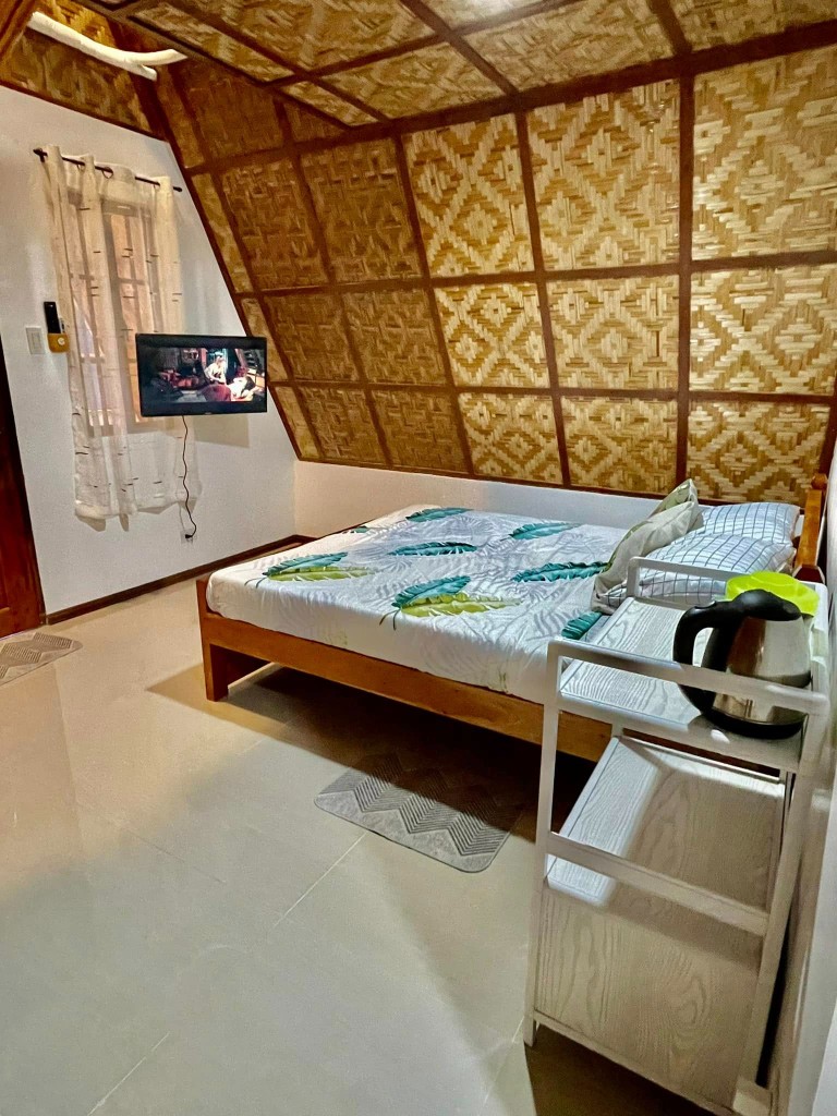 Interior wooden staircase to loft